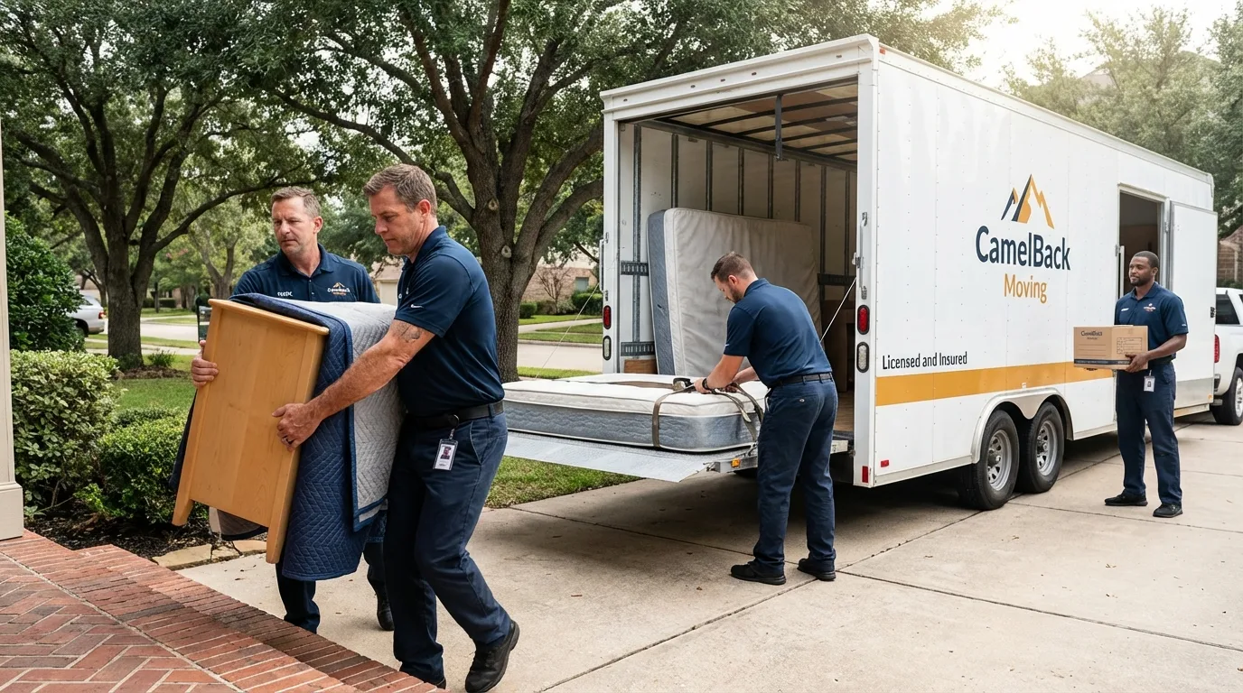 Crew loading residential truck for cross-state move from Bay Springs, MS
