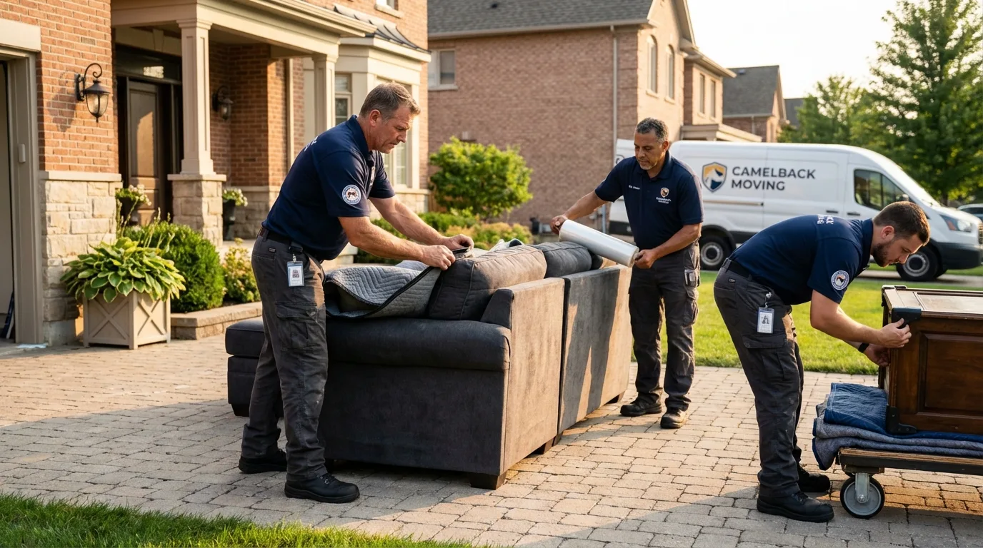 Large estate moving crew wrapping furniture in Bay Springs, MS